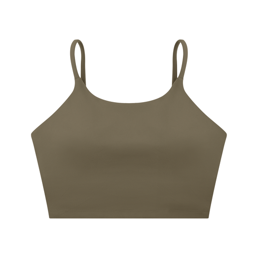 Spaghetti Strap YANV Sports Bra Gray Coffee