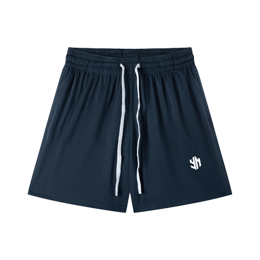 YANV Mesh Drawstring Shorts Navy Blue