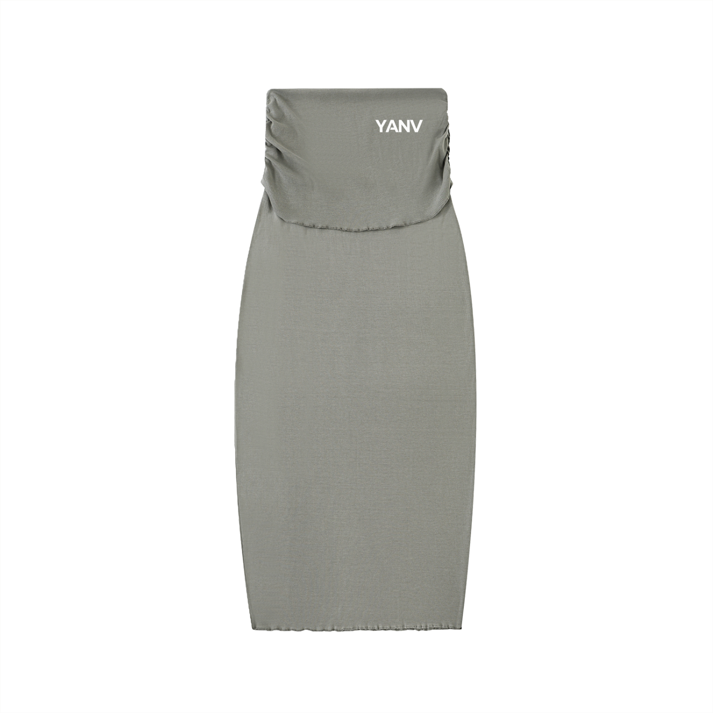 YANV Dyed Washed Straight Hip-Hugging Slim Maxi Skirt Medium Gray