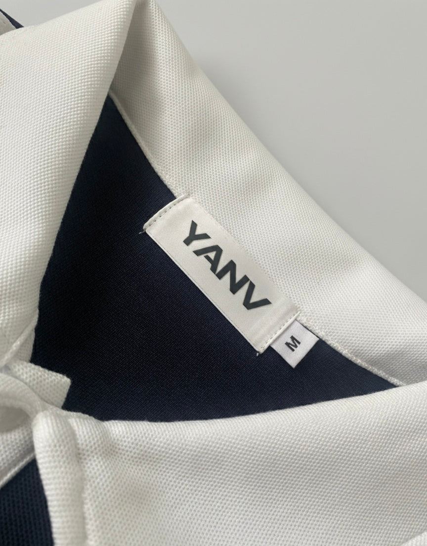 YANV Collar Short-Sleeve Polo Shirt Navy Blue