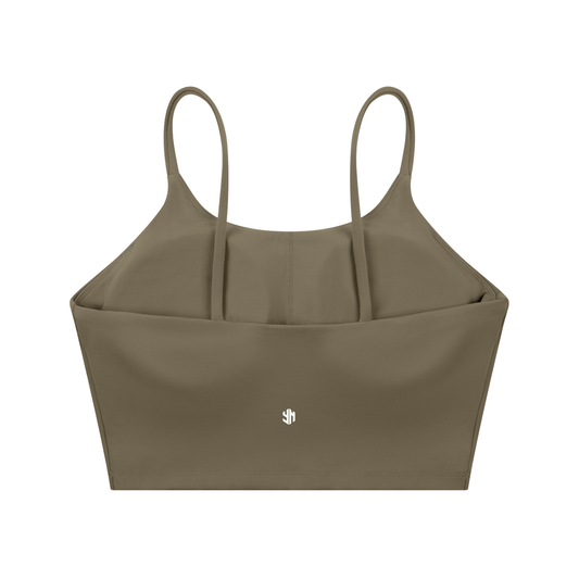 Spaghetti Strap YANV Sports Bra Gray Coffee