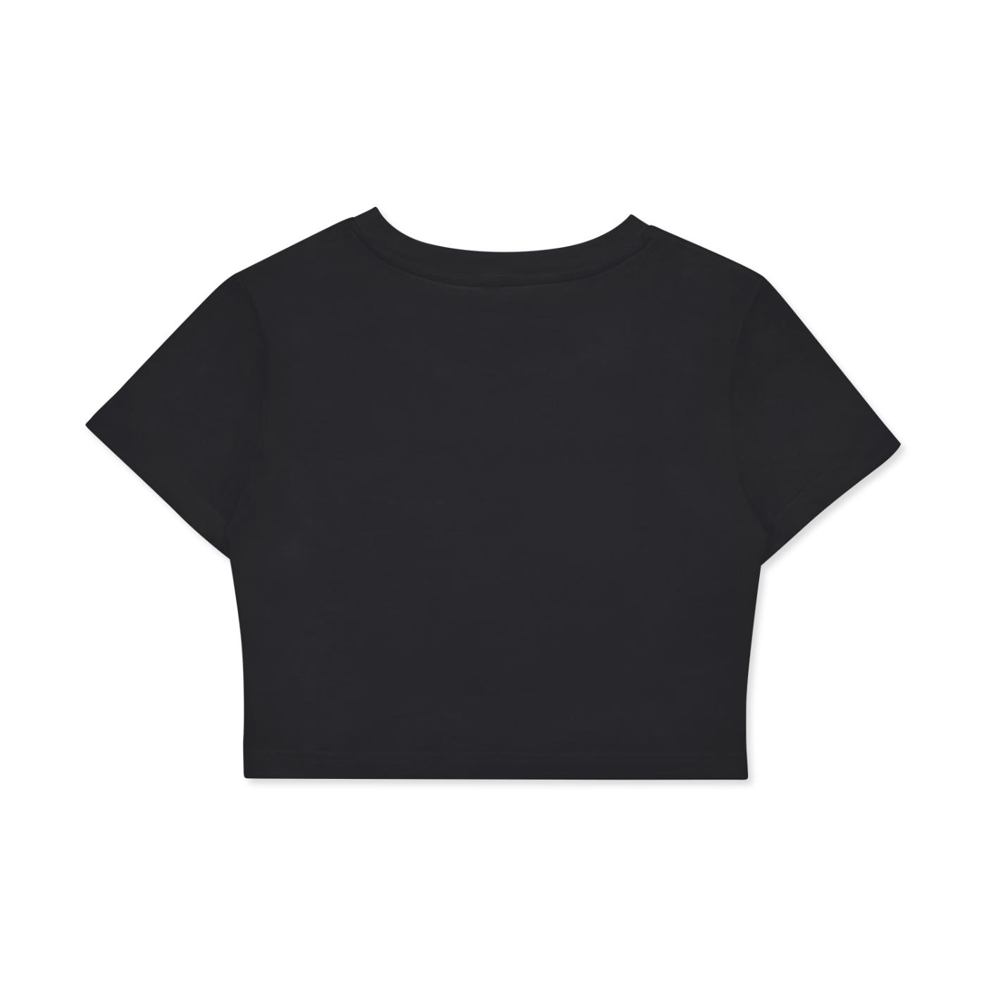 YANV Kiss me Fitted Crop Cotton T-Shirt Black